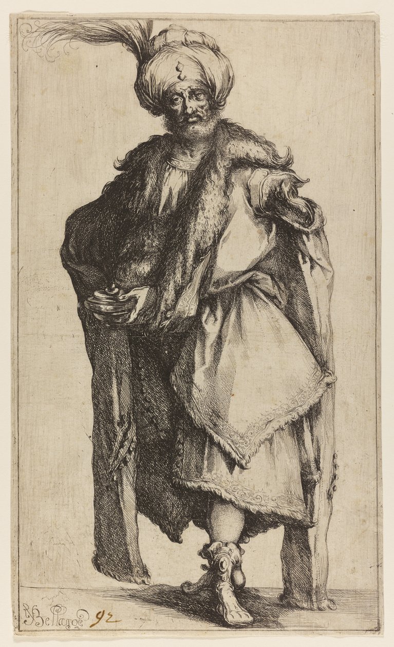 Caspar, konge av Tarsus, ca. 1610 (radering på papir) av Jacques Bellange