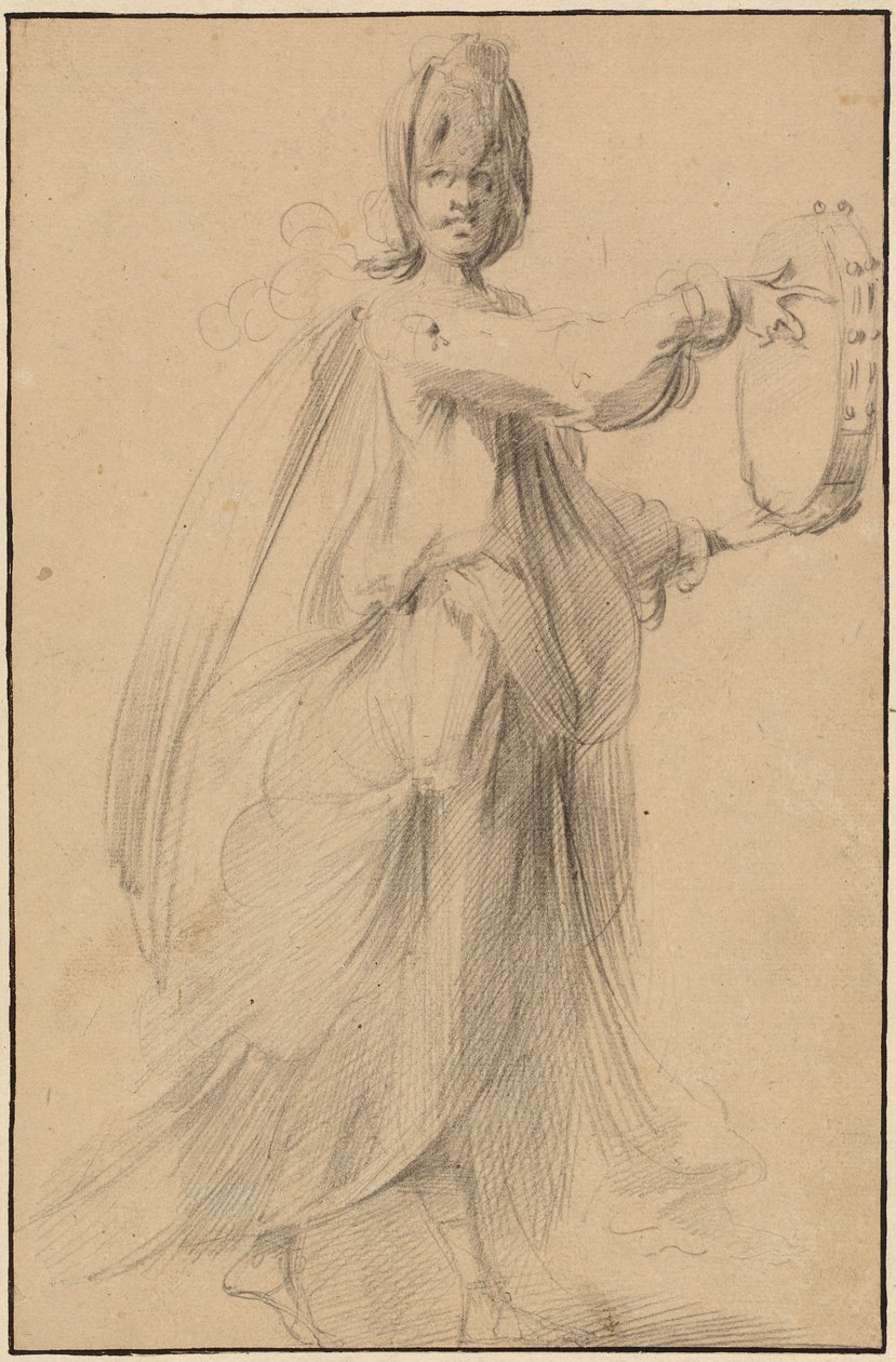 Danser med tamburin av Jacques Bellange