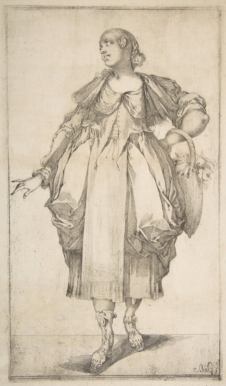 Gartner med en kurv på armen, fra Hortulanae-serien, 1612-16. av Jacques Bellange