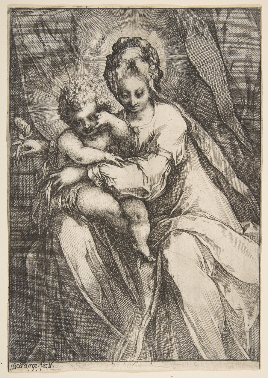 Madonna med en rose, 1595-1616. av Jacques Bellange