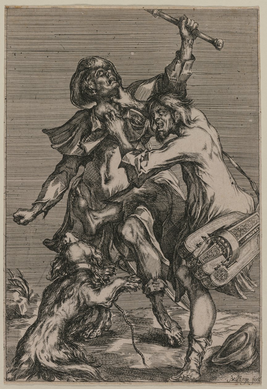 To tiggere som kjemper av Jacques Bellange