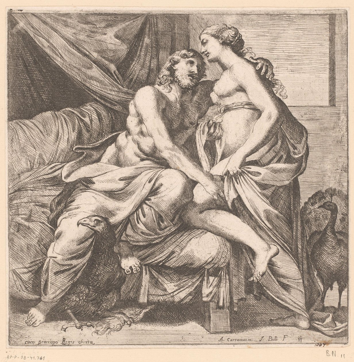 Jupiter og Juno Mytologiske scener etter fresker i Palazzo Farnese i Roma (serietittel) av Jacques Belly