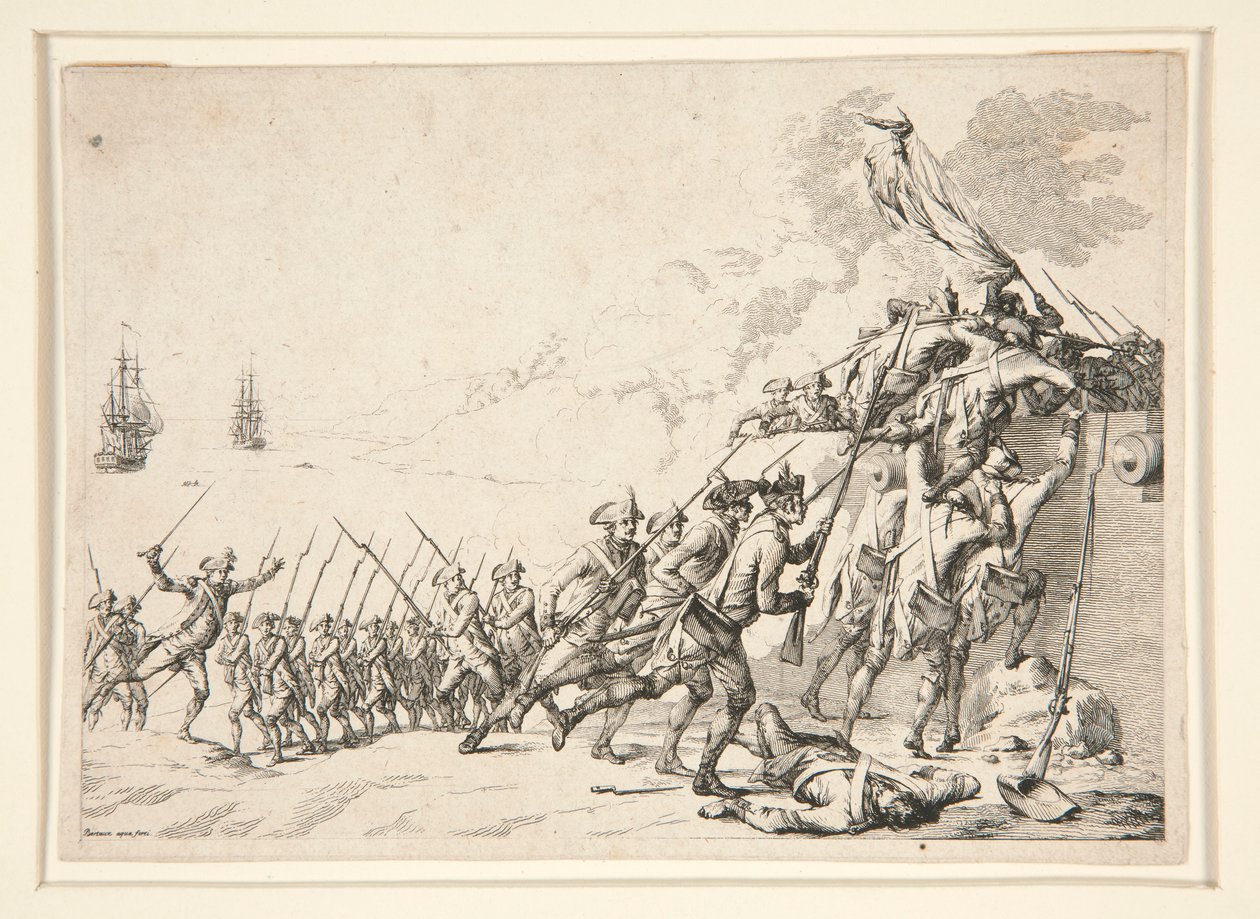 Angrep på et fort fra havet av Jacques Bertaux