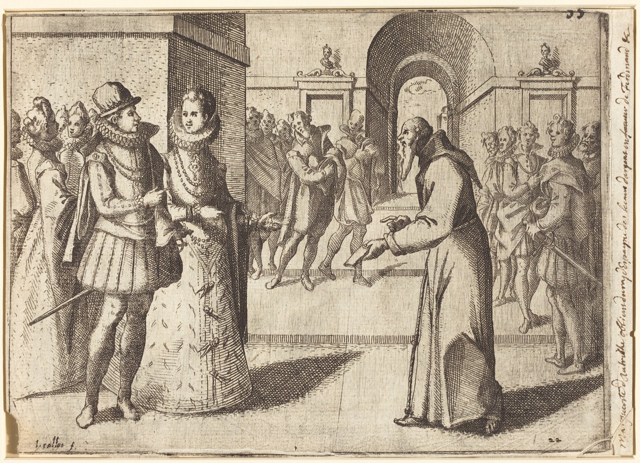 En kapusiner bringer takk fra kongen av Bayern [recto] av Jacques Callot