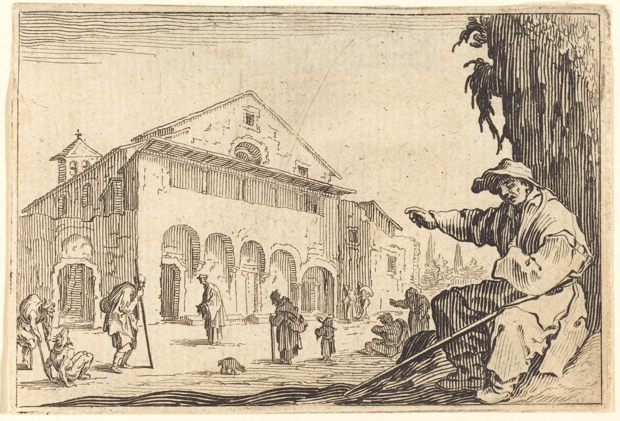 Almshus, ca. 1622. av Jacques Callot