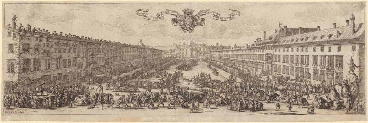 Utsikt over Rue Neuve i Nancy av Jacques Callot