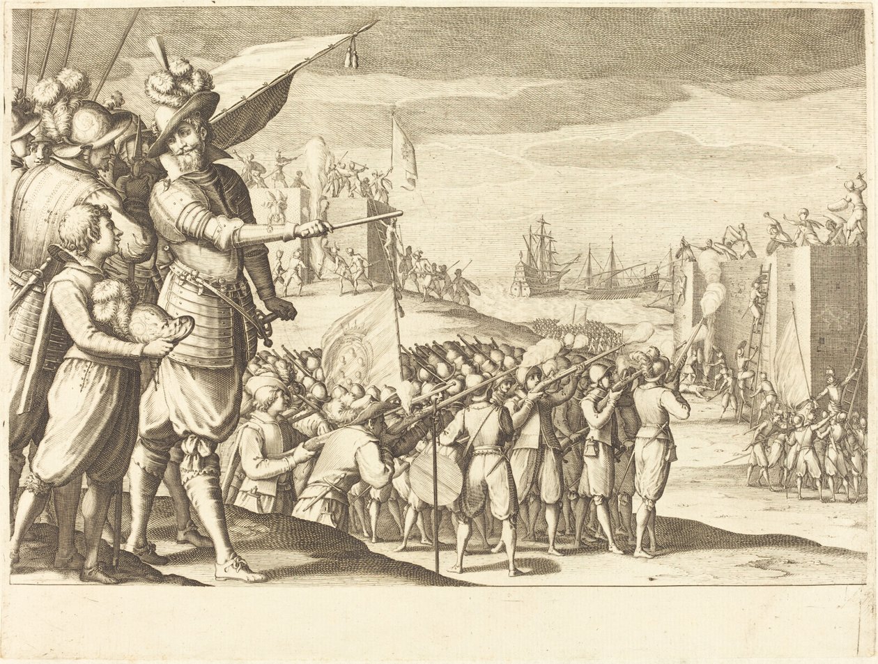 Angrep på to festninger av Jacques Callot