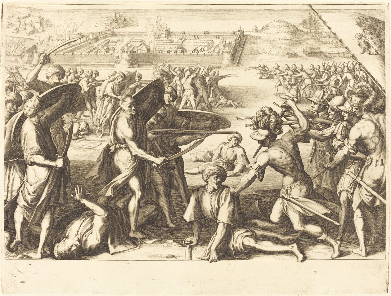 Angrep på Ytre Forts of Bone av Jacques Callot