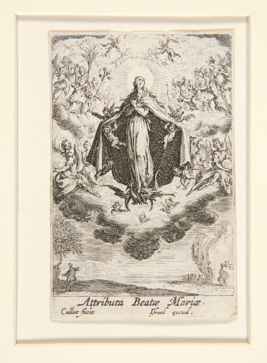 Jomfruens attribusjoner, nr. 14 fra The Life of the Virgin av Jacques Callot