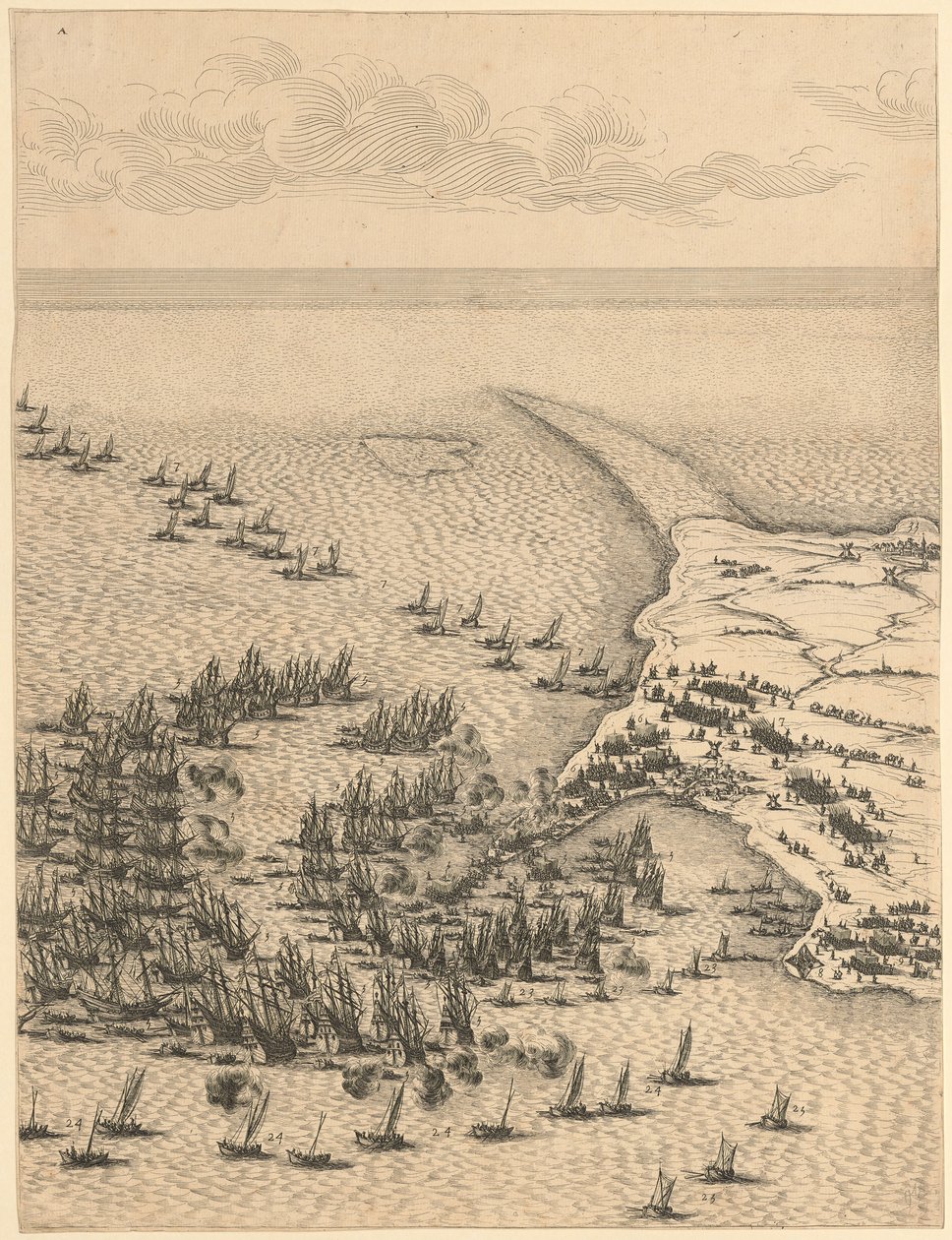 Utdrag fra «Beleiringen av citadellet St. Martin på Île de Ré» av Jacques Callot