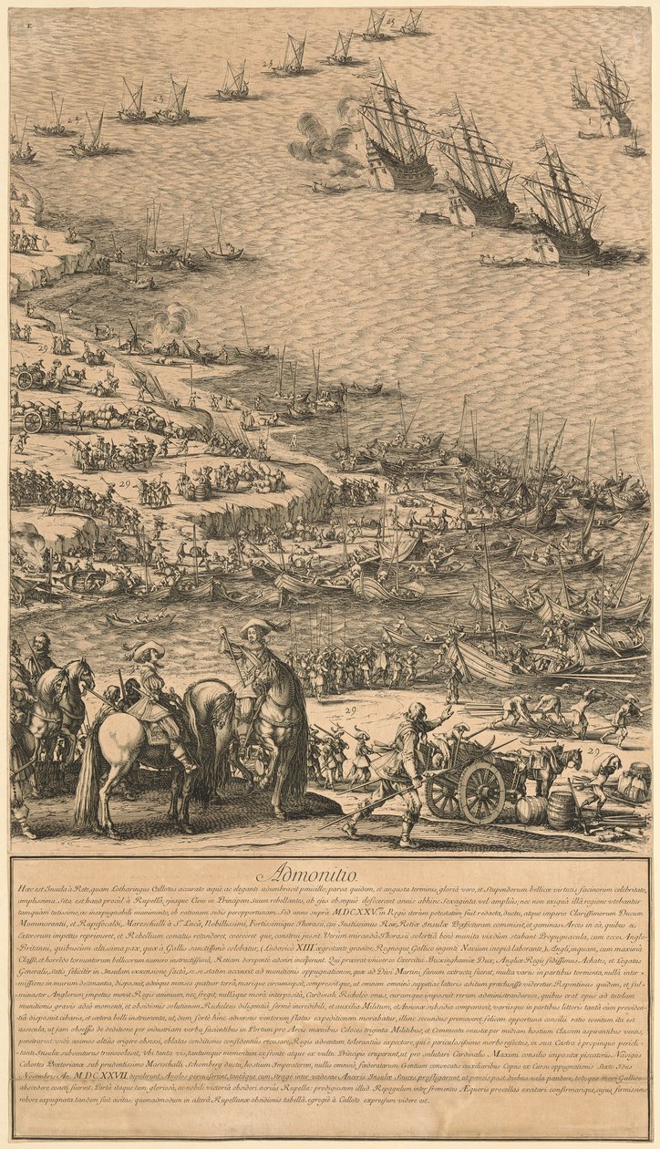 Detalj fra «Beleiringen av citadellet i St. Martin på Île de Ré» av Jacques Callot