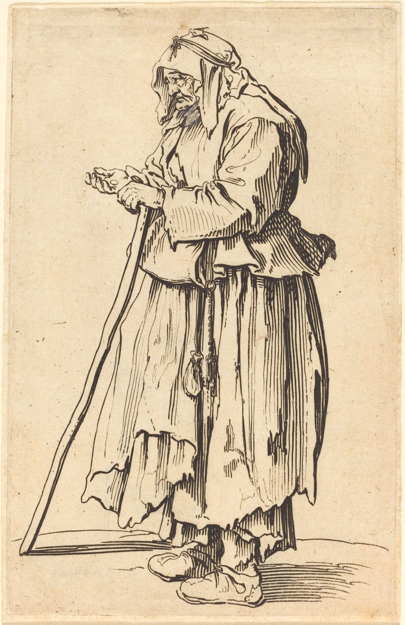 Tiggerkvinne mottar veldedighet av Jacques Callot