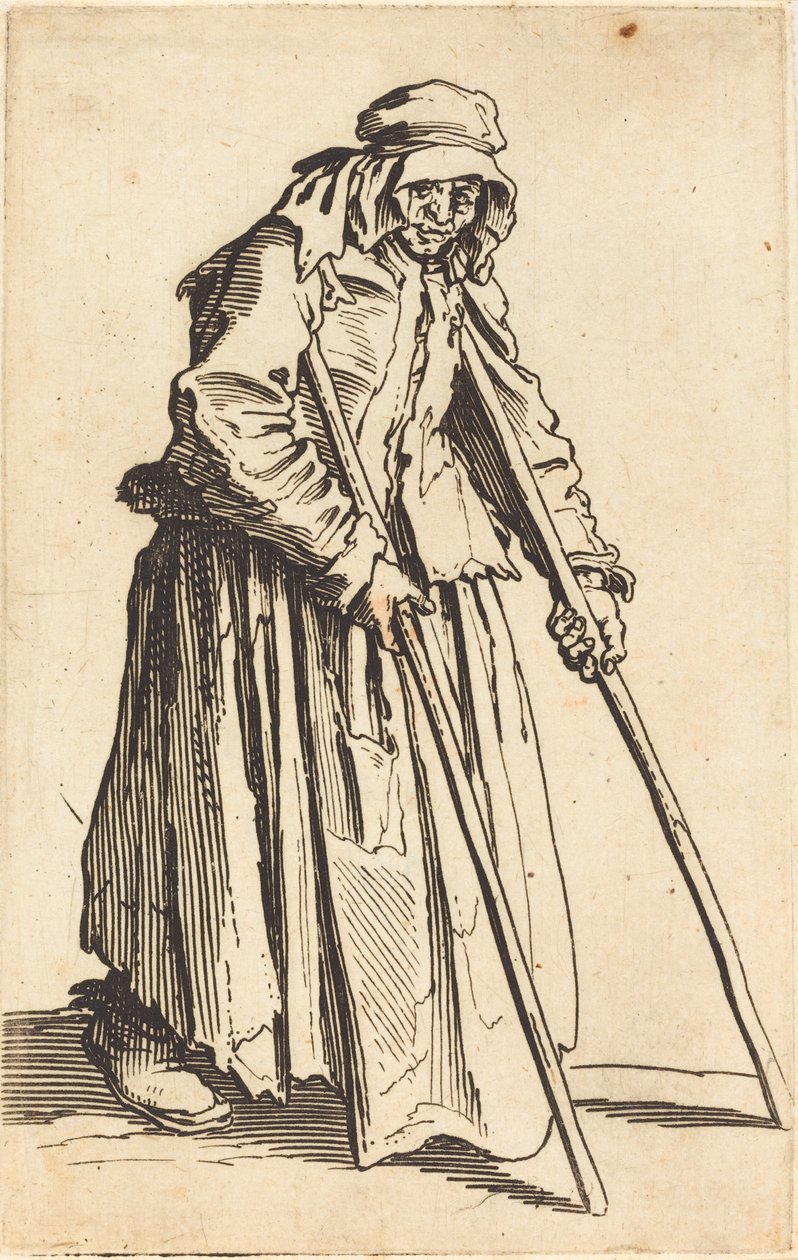 Tiggerkvinne med krykker av Jacques Callot