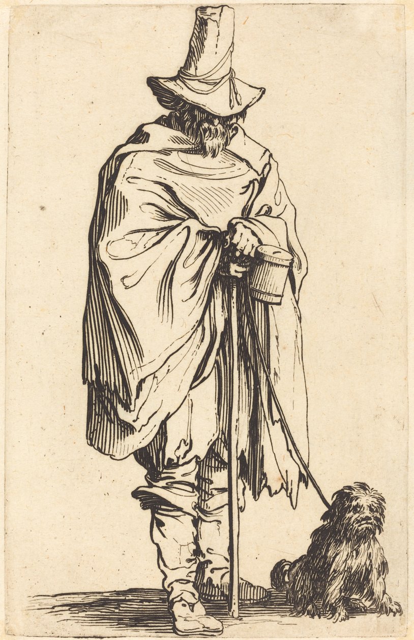 Tigger med hund, ca. 1622 av Jacques Callot