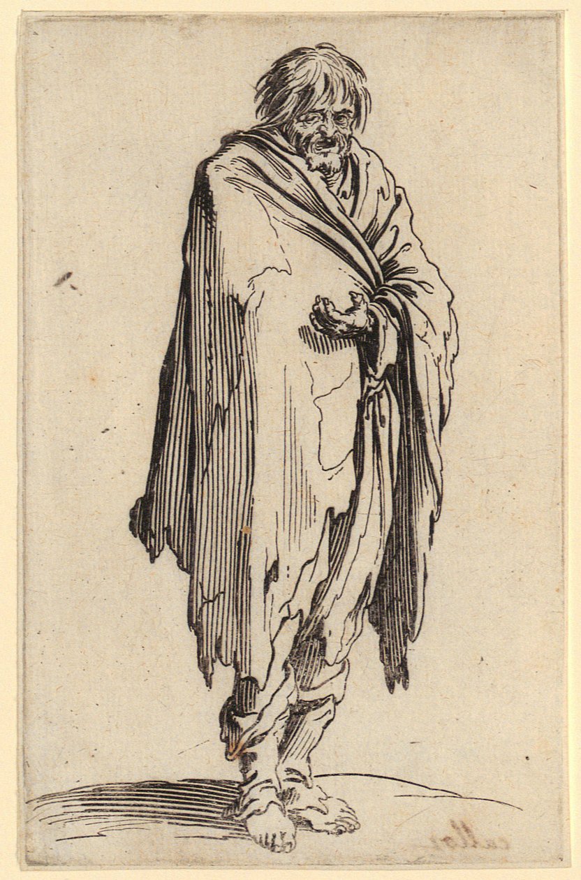 Tigger med bare føtter, plate 12 fra serien «Tiggerne» av Jacques Callot