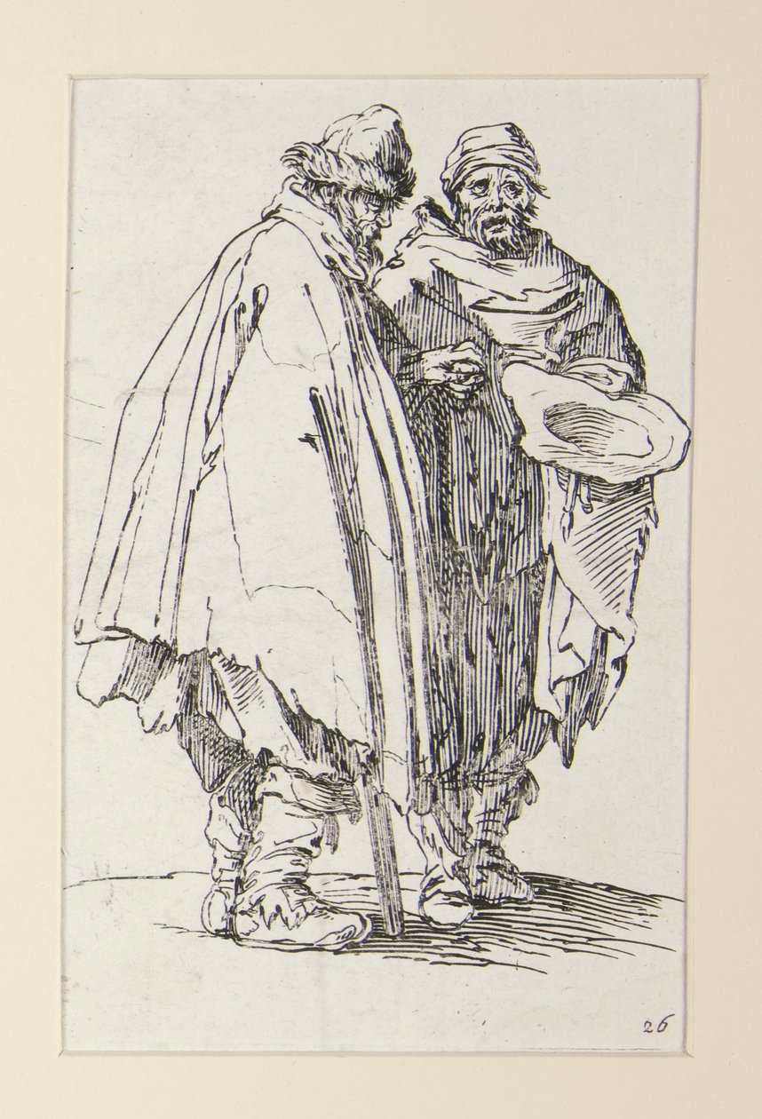 Blind mann og hans følgesvenn, fra The Beggars (L av Jacques Callot