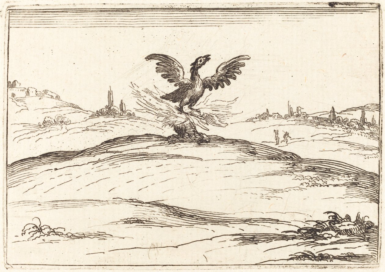 Brennende Phoenix, 1628. av Jacques Callot
