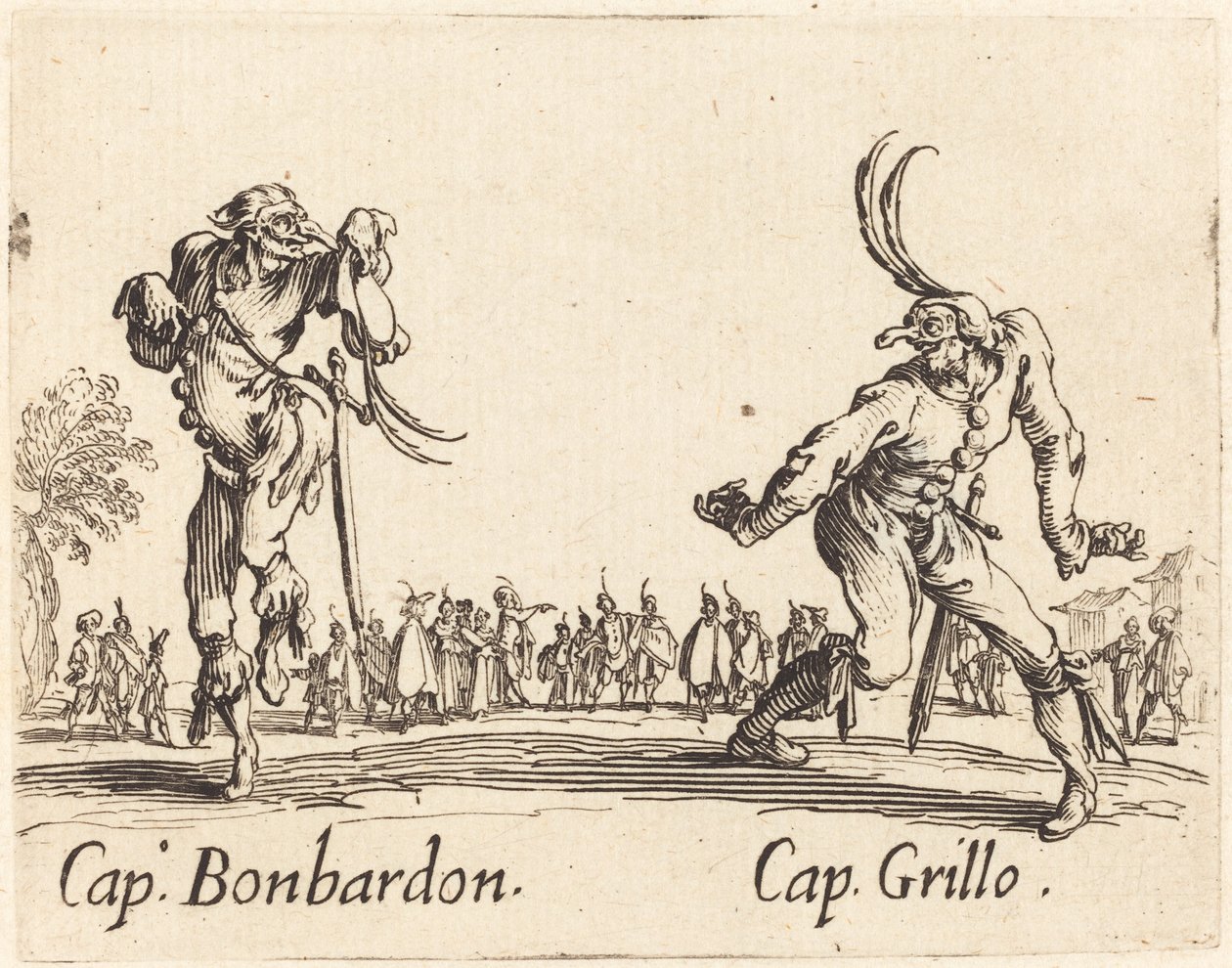 Kap. Bonbardon og Cap. Siriss av Jacques Callot