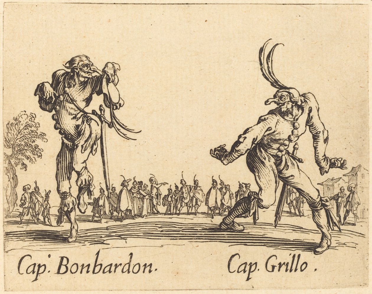 Lokk. Bonbardon og Cap. Grillo, ca. 1622. av Jacques Callot