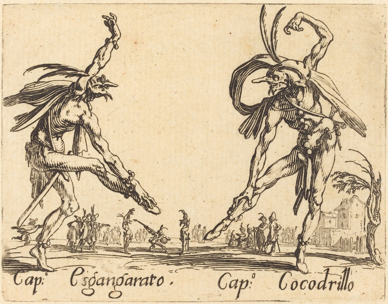 ingen Sgangherato og Cap. krokodille av Jacques Callot