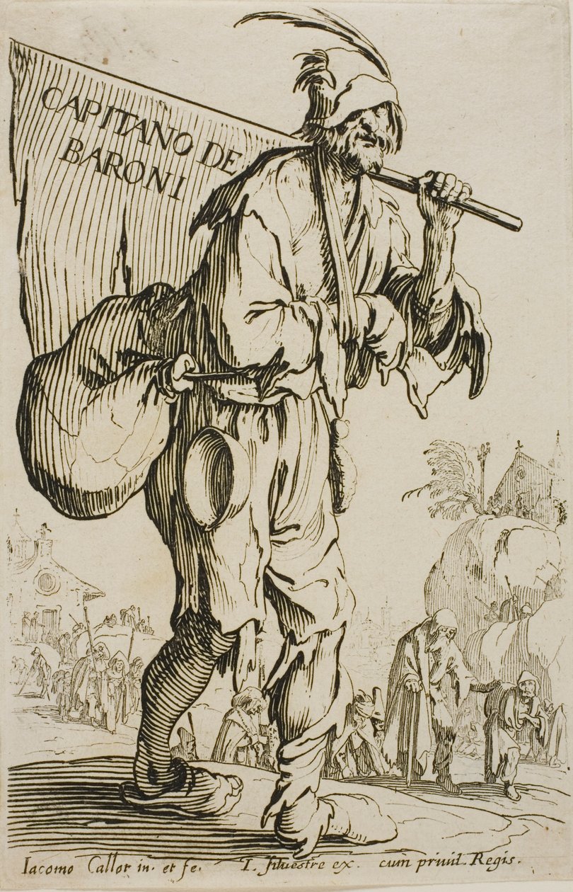Kaptein for baronene, frontispice til The Beggars av Jacques Callot