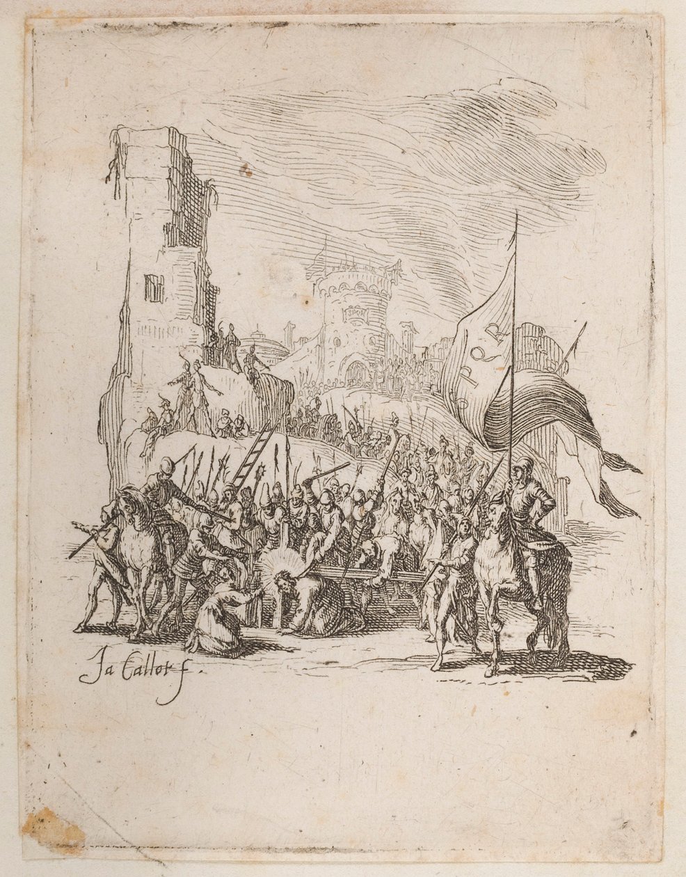 Kristus som bærer korset, nei. 10 av 11 fra La Petite Passion av Jacques Callot