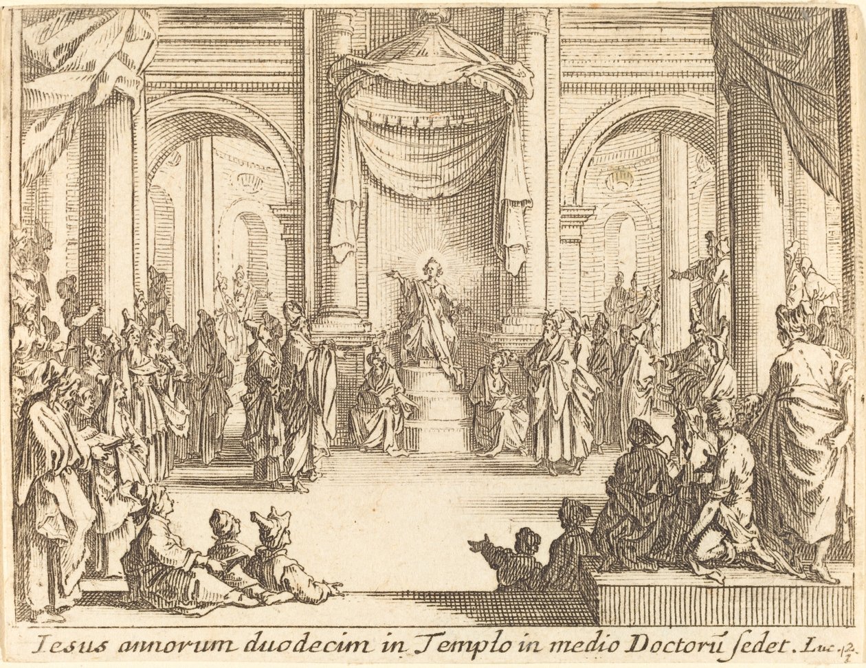 Kristus diskuterte med legene av Jacques Callot