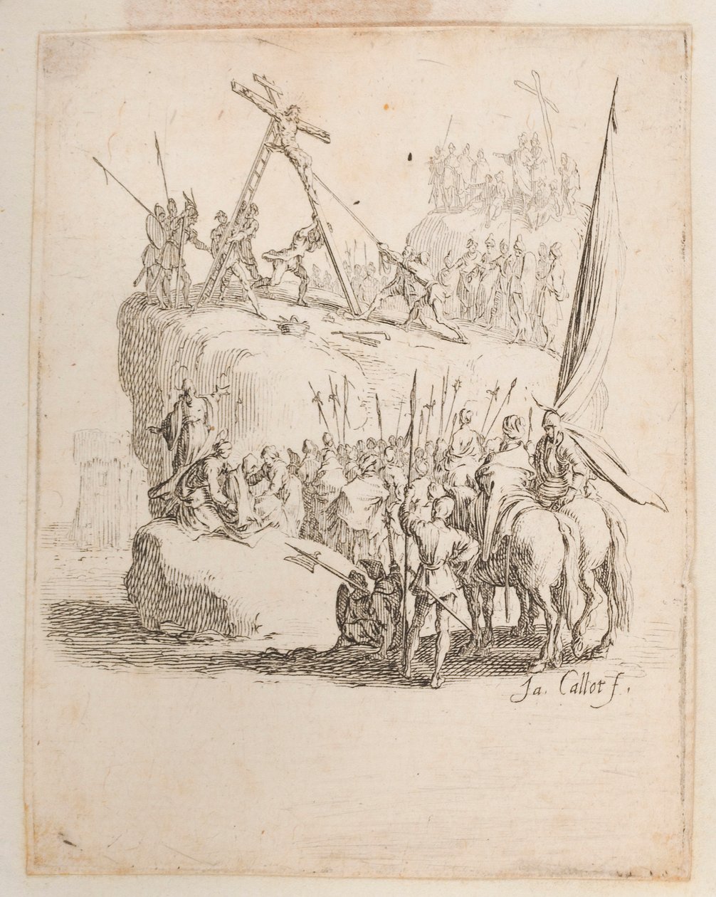 Kristus gjennomboret av lansen, nei. 11 av 11 fra La Petite Passion av Jacques Callot