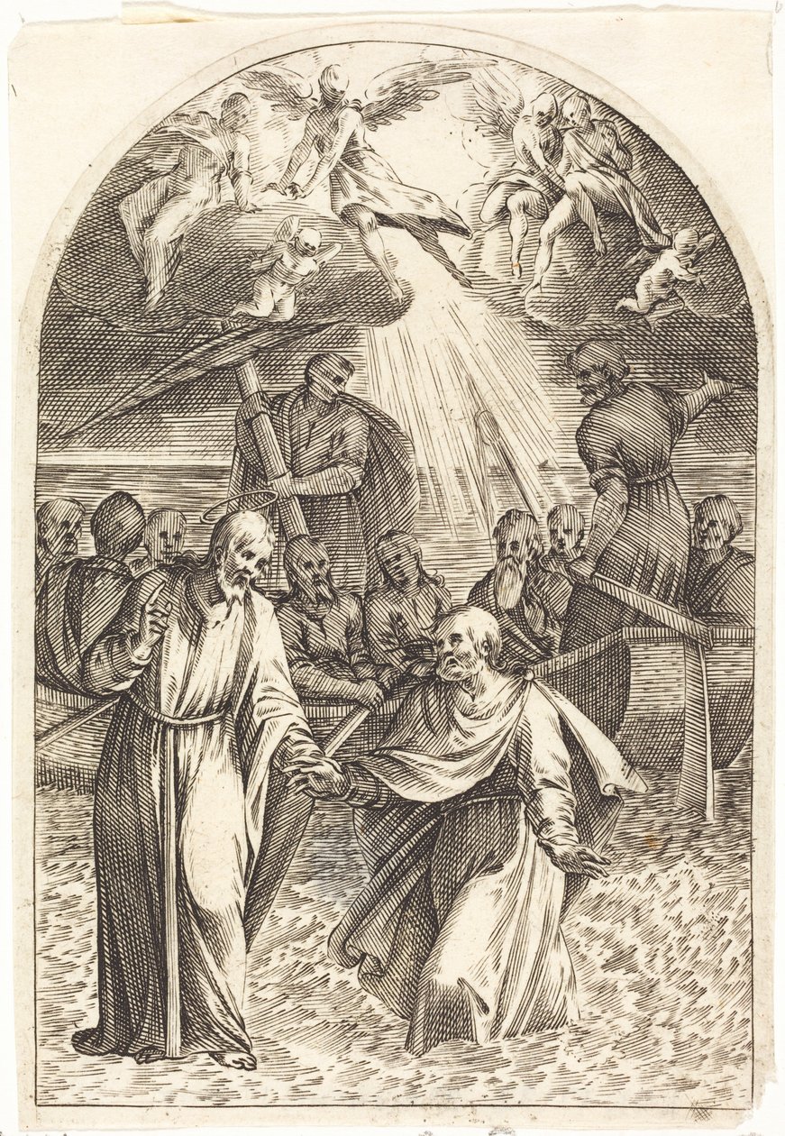 Kristus går på vannet [andre plansje] av Jacques Callot