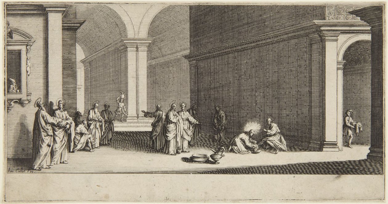 Kristus vasker apostlenes føtter av Jacques Callot
