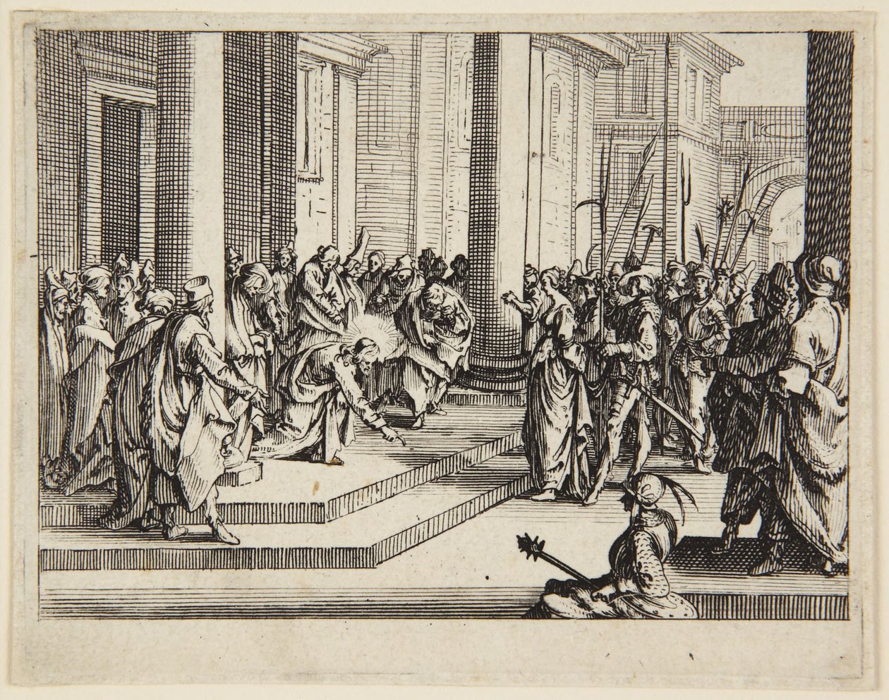Kristus og kvinnen grepet i ekteskapsbrudd av Jacques Callot
