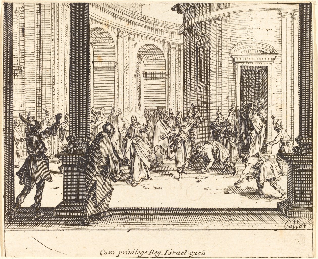 Kristus og kvinnen tatt i utroskap av Jacques Callot