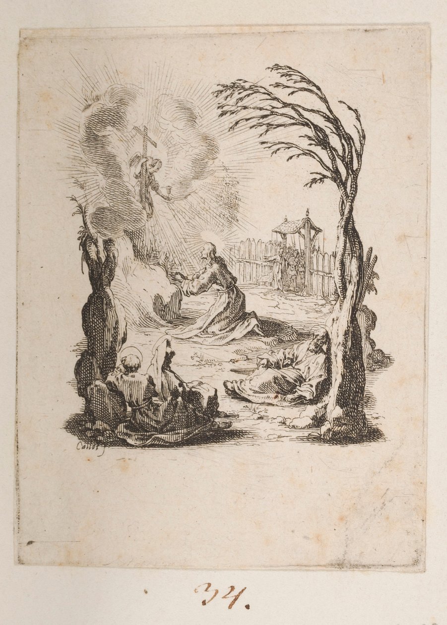 Kristus i Oljehagen, nei. 3 av 11 fra La Petite Passion av Jacques Callot