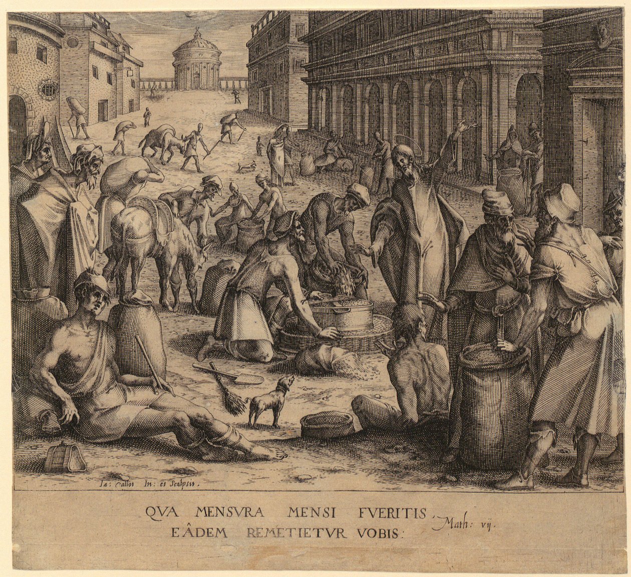 Kristus og kornhandlerne av Jacques Callot