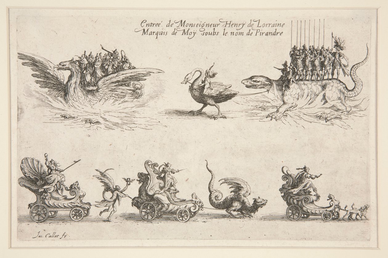 Kamp ved Barrière, inntreden av monsignor Henry av Lorraine av Jacques Callot