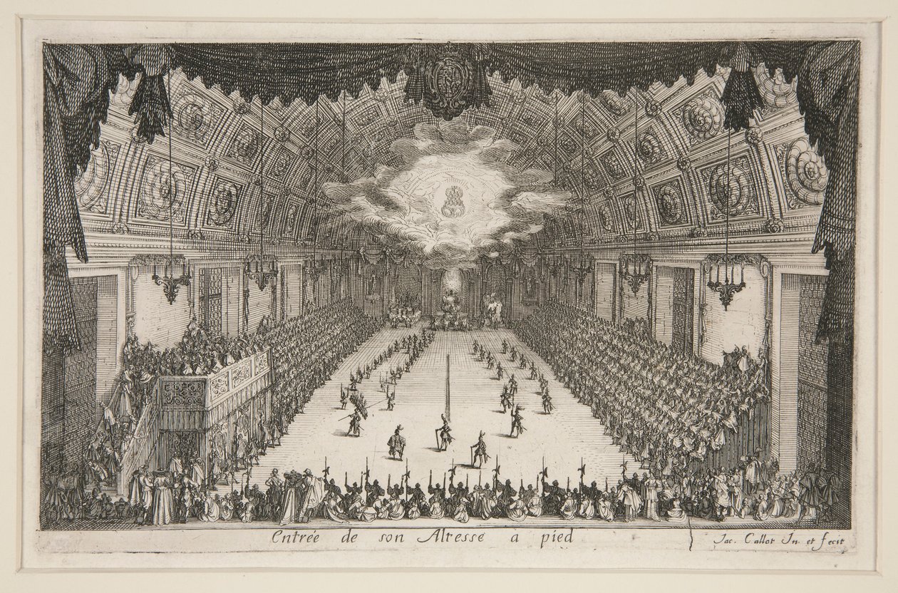 Slåss? Barrieren, Hans Høyhet Inngang til fots av Jacques Callot