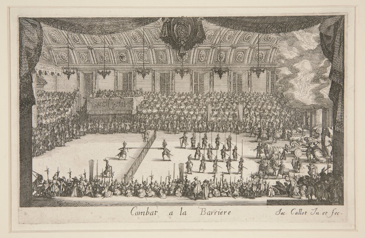 Slåss? Barriere, kamp av Jacques Callot