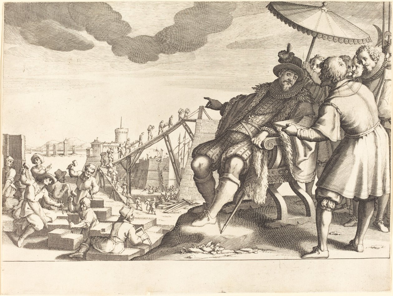 Bygging og befestning av havnen i Livorno av Jacques Callot