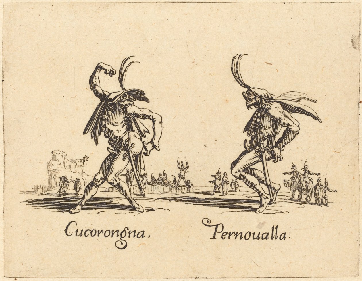 Cucorongna og Pernoualla av Jacques Callot
