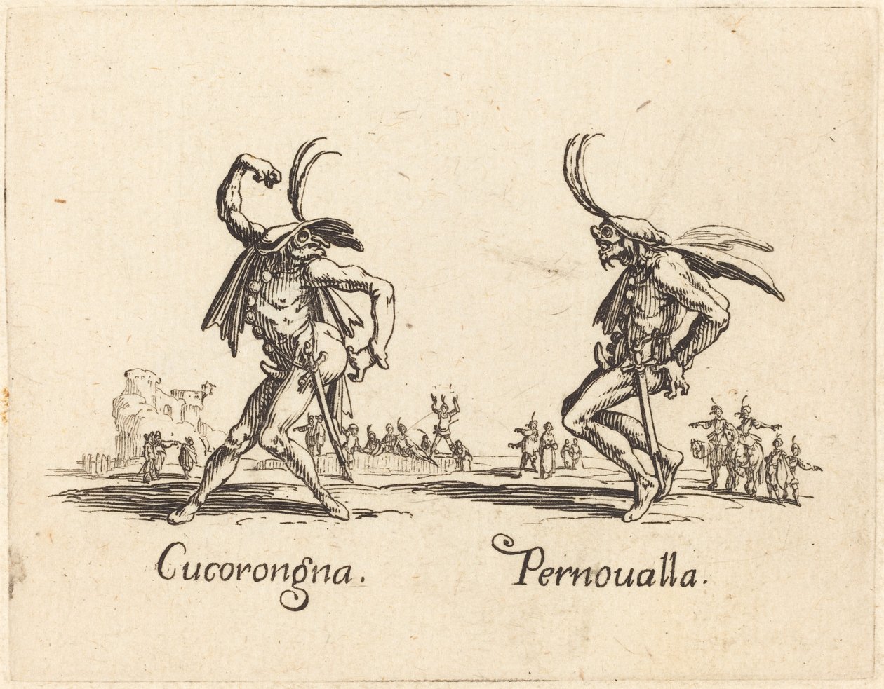 Cucorongna og Pernoualla av Jacques Callot
