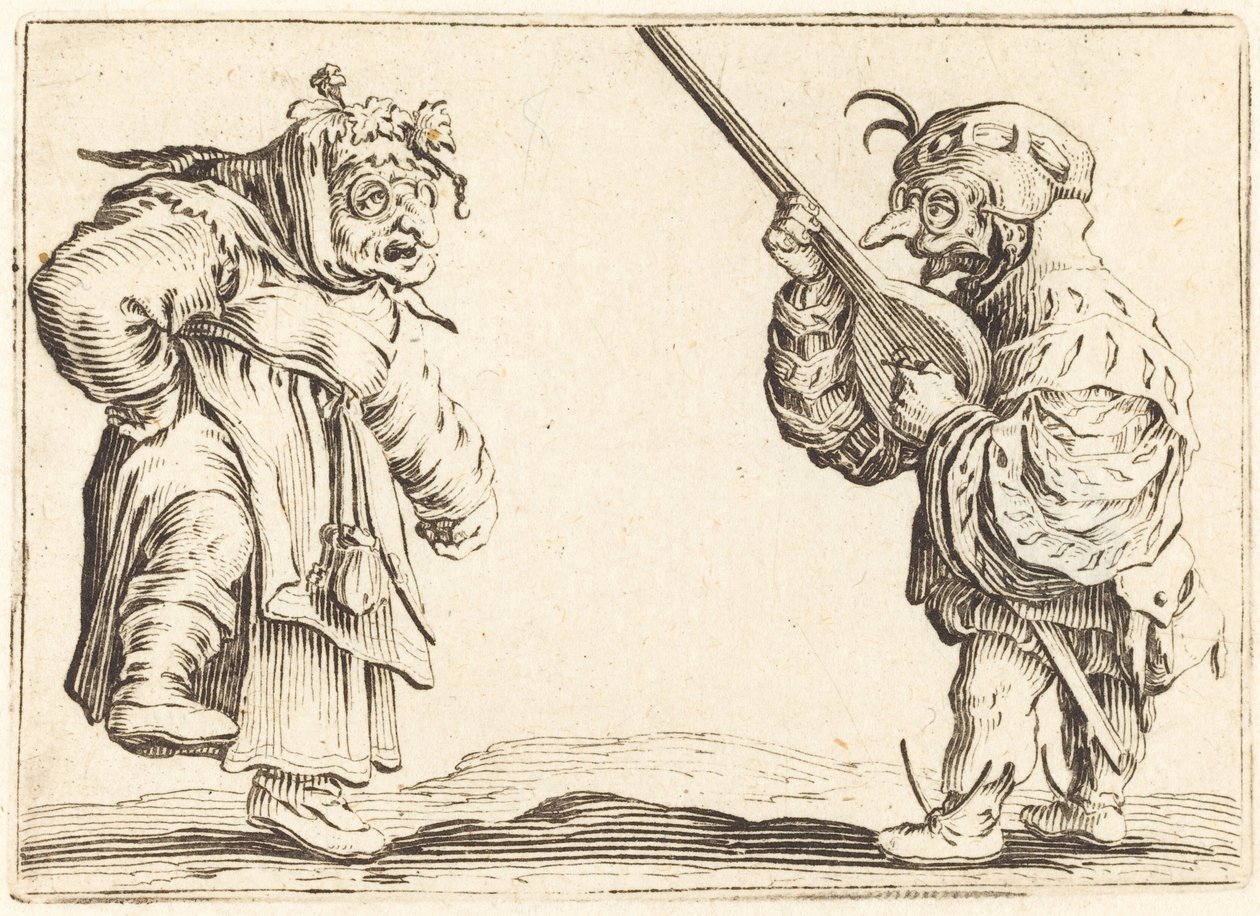 Dansere med lut av Jacques Callot