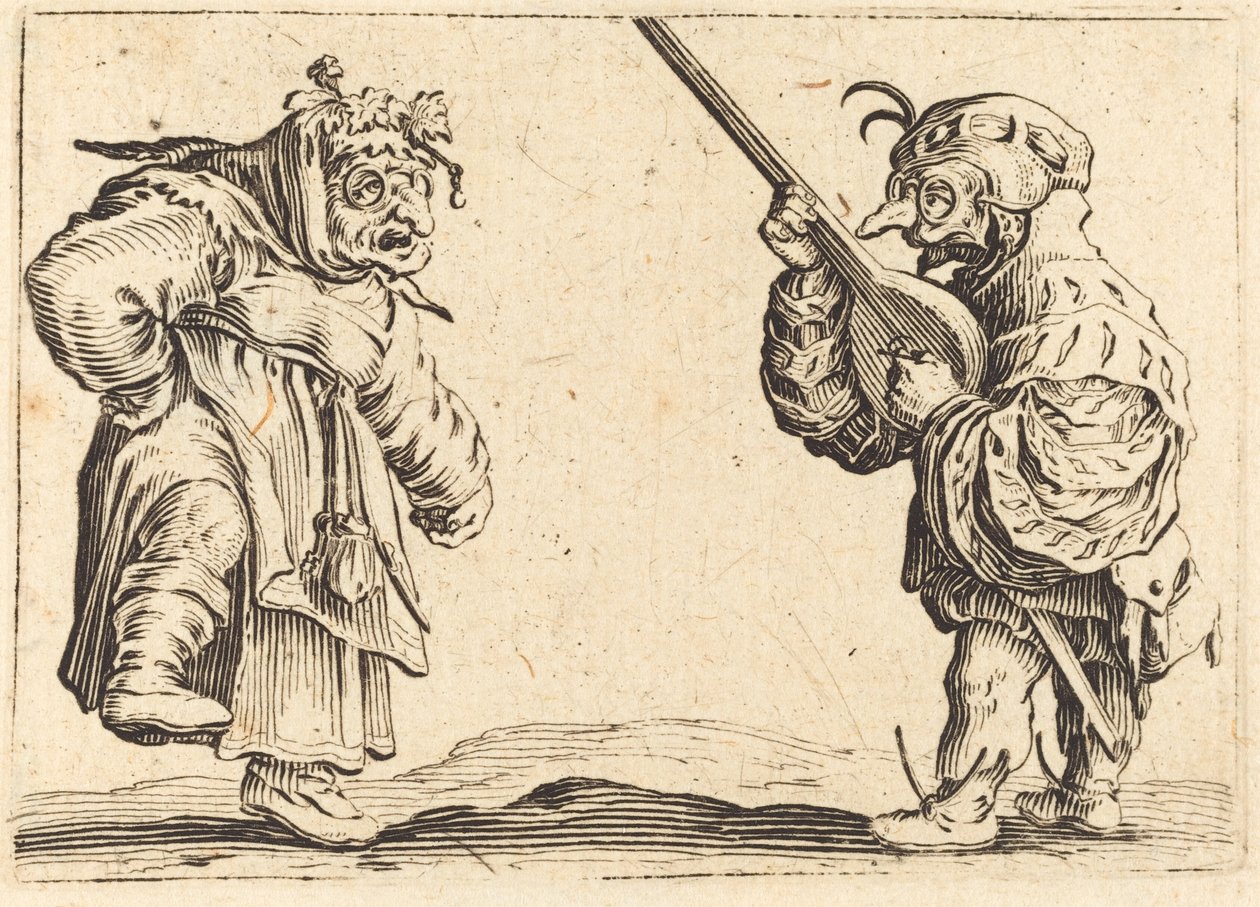 Dansere med lut, ca. 1622. av Jacques Callot