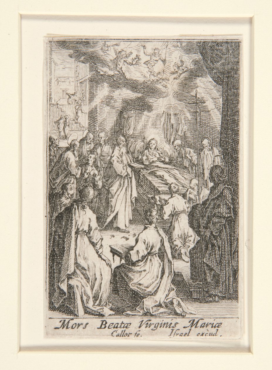 Jomfruens død, nei. 11 fra The Life of the Virgin av Jacques Callot