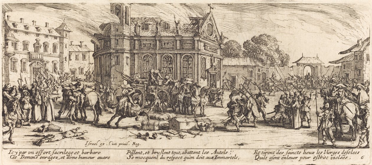 Ødeleggelse av et kloster av Jacques Callot