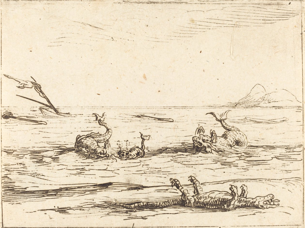 Delfiner og krokodiller av Jacques Callot