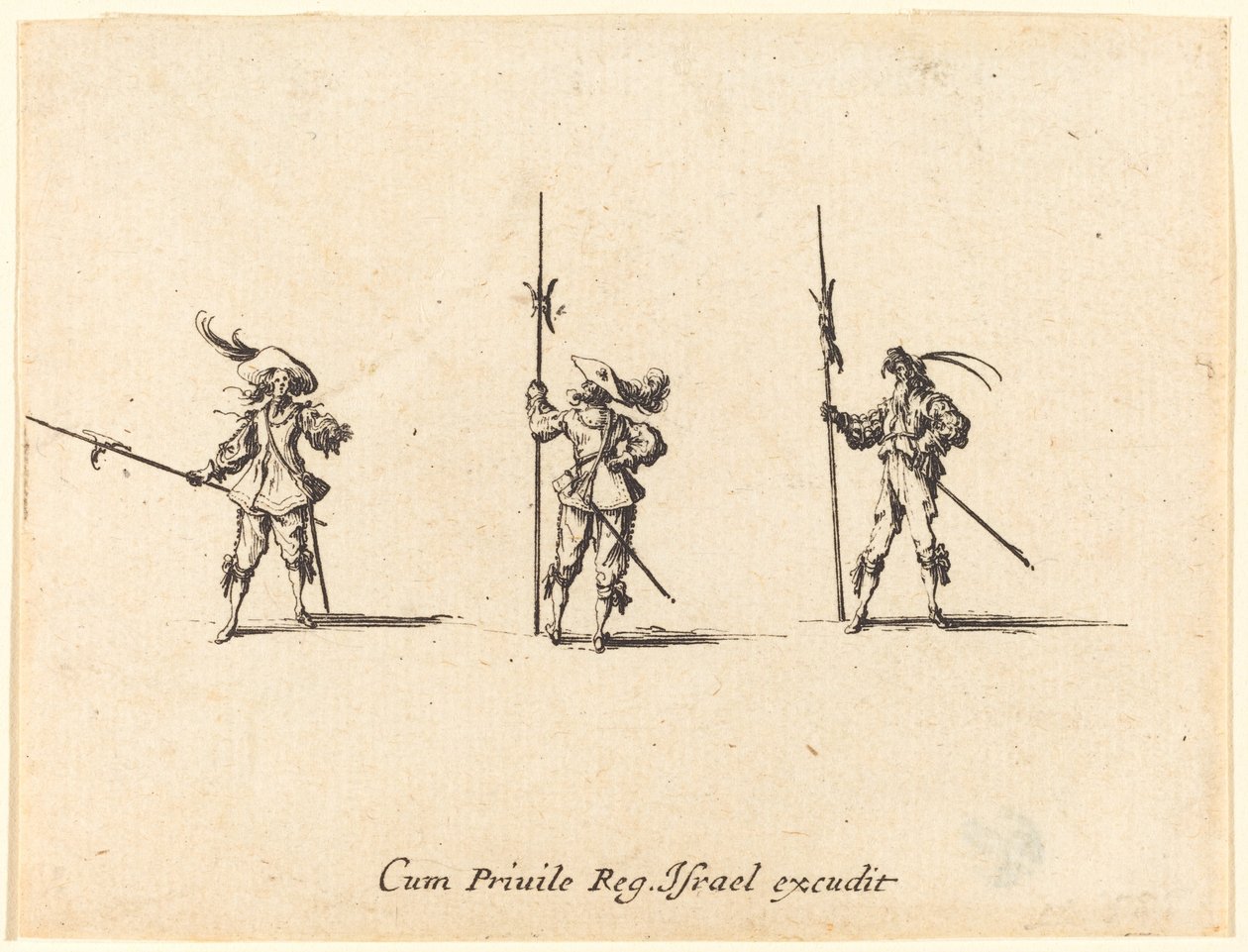 Drill med hellebarder, 16341635. av Jacques Callot