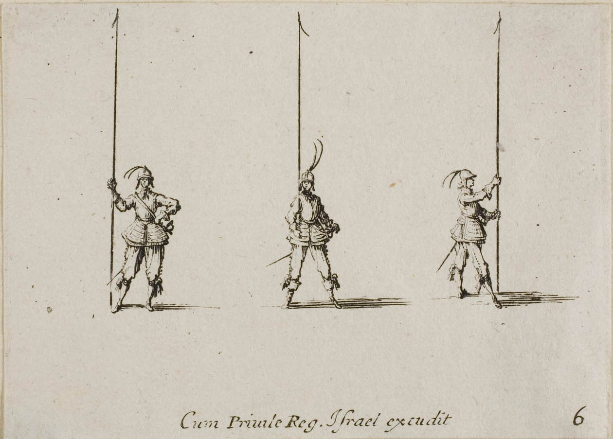 Drill med Raised Pike, plate seks fra The Military Exercises av Jacques Callot