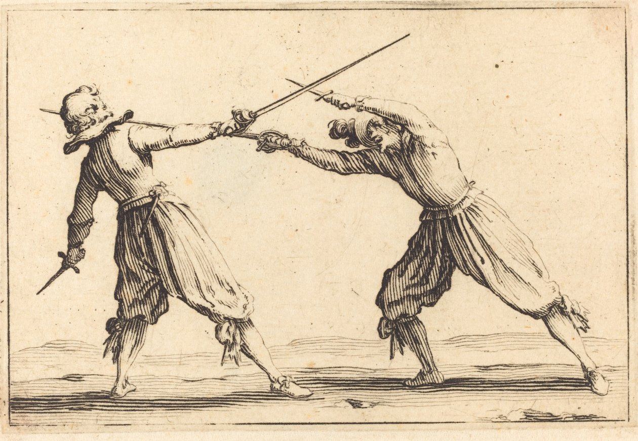 Duell med sverd og dolk av Jacques Callot