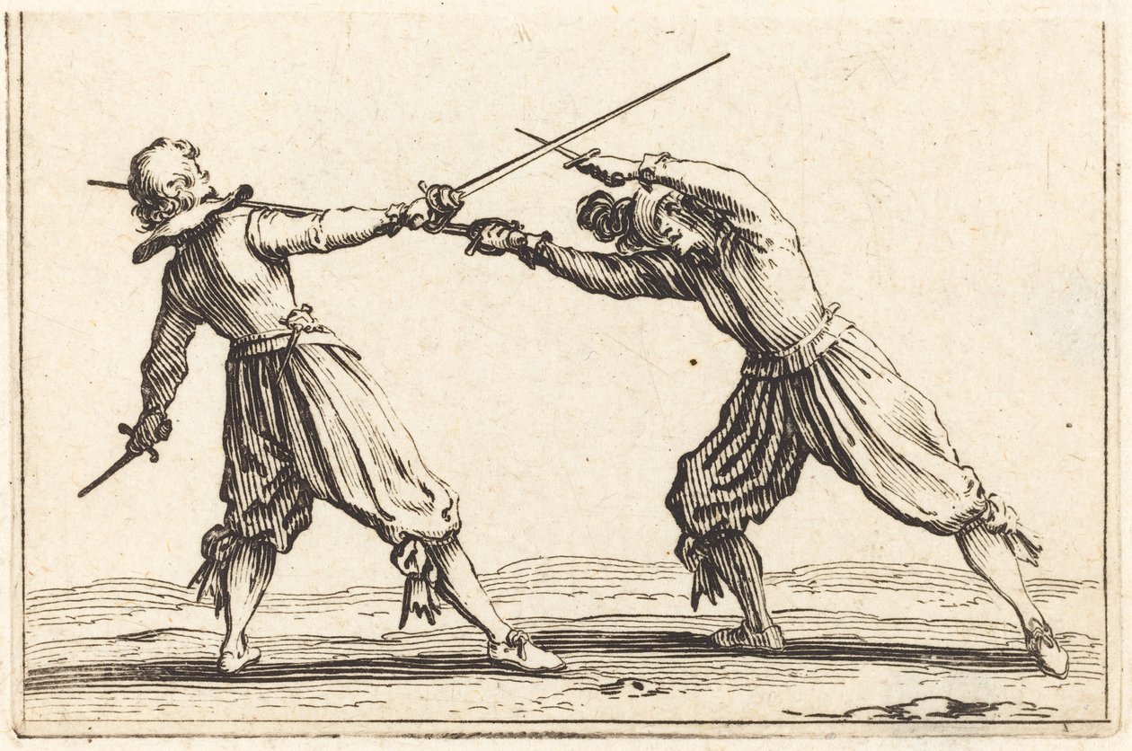 Duell med sverd og dolk av Jacques Callot