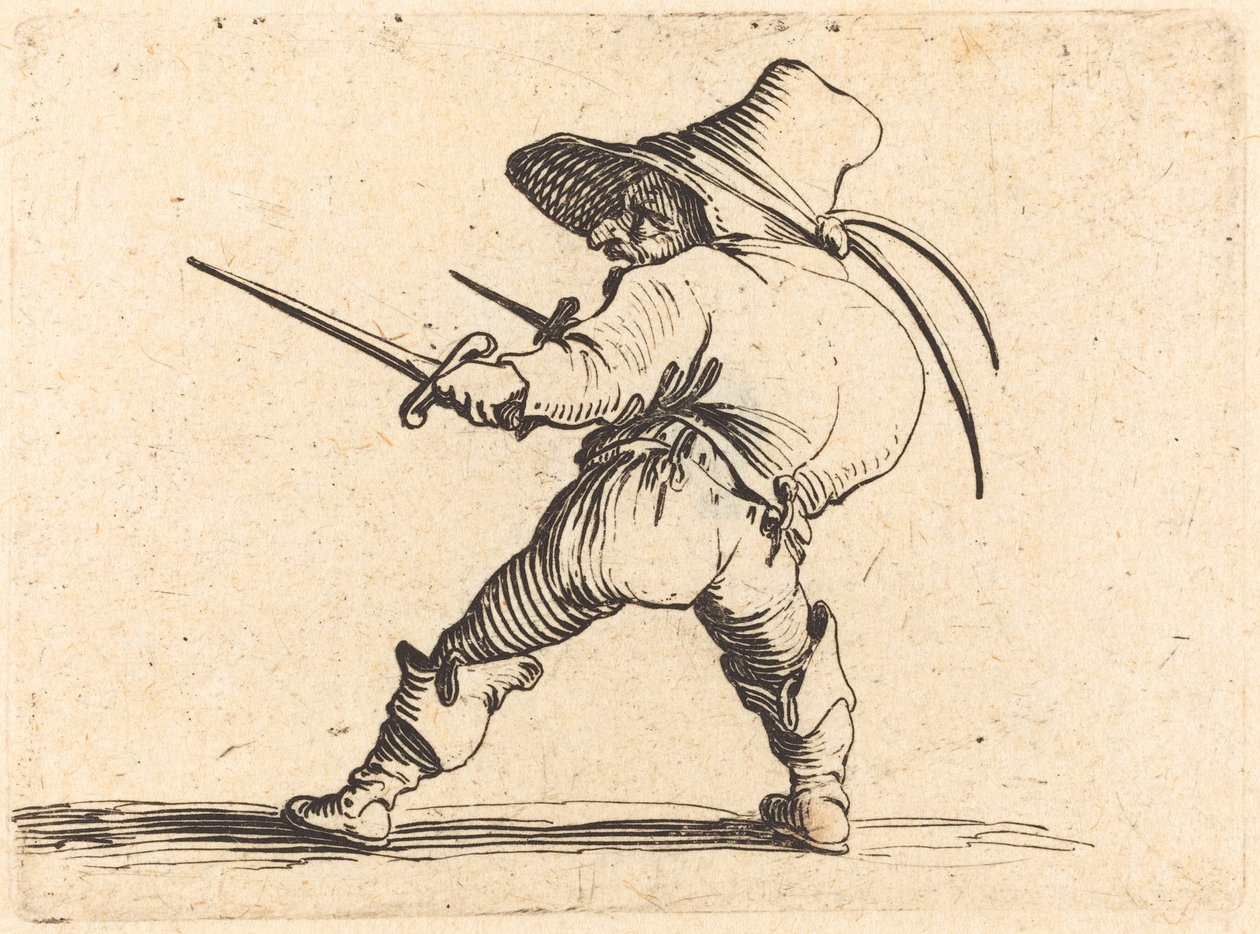 Duellist med sverd og dolk av Jacques Callot